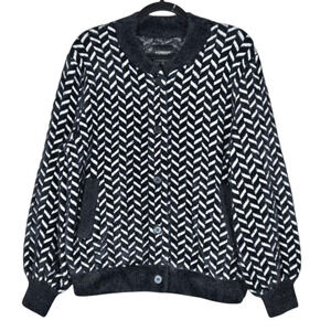 Liverpool Los Angeles Sweater Womens Small Herringbone Cardigan Cozy Soft Bomber